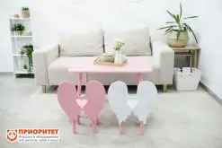 Стол для двоих детей «Классика» розовый1
