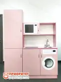 Кухня детская с холодильником Фантазия розовая1