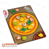 Деревянные липучки «Пицца грибная» для детей1