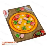 Деревянная липучка «Пицца с колбасой»1