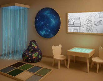 Как создать сенсорную комнату в детском саду: оборудование и методики