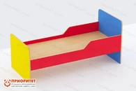 Кровать детская одноярусная с двумя бортами цветная (ортопедическое основание)