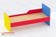 Кровать детская одноярусная с одним бортом цветная (ДВП)