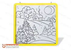 Доска для рисования маркером для детей многоразовая желтая (75х75х2см)1