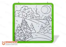 Доска для рисования маркером многоразовая (зеленая) (75х75х2см)1