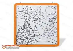 Доска для рисования маркером для детей многоразовая (оранжевая) (75х75х2см)1