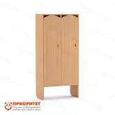 Шкафчик для детского сада двухсекционный малый с нишей под скамью1