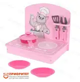 Детская кухня с котиком розовая (набор из 6 элементов)1