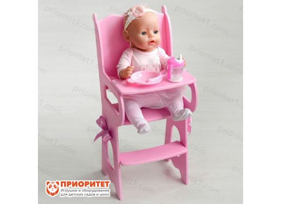 Стульчик кукольный для кормления с мягким сиденьем Diamond Princess розовый