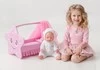 Кроватка для кукол «Звездочка» с постельным бельем и балдахином розовая