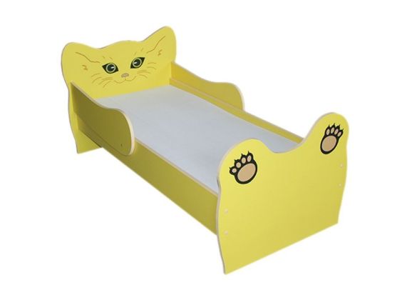 Кровать детская «Кошка» с бортиком цветная