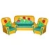 Набор мягкой мебели «Ягодка» желто-зеленый