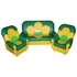 Набор мягкой мебели «Цветок» зелено-желтый