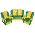 Набор мягкой мебели «Бусинка с рюшами» зелено-желтый