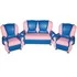 Набор мягкой мебели «Бусинка с рюшами» розово-синий