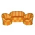 Набор мягкой мебели «Ромашка» желто-оранжевый