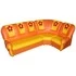 Набор мягкой мебели «Вита с аппликацией» оранжево-желтый