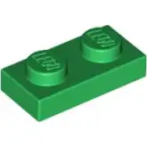 Плитка 1X2 (зеленая)1