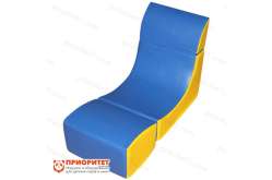 Кресло-кубик детское желто-голубое №2