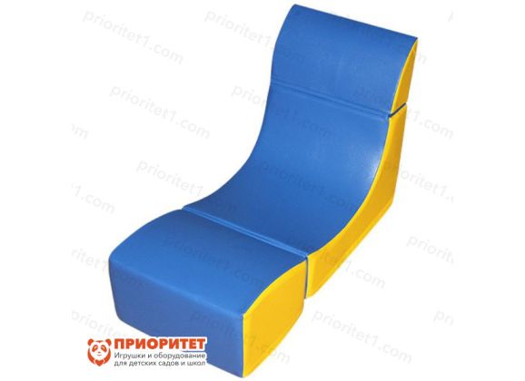 Кресло-кубик детское желто-голубое №2