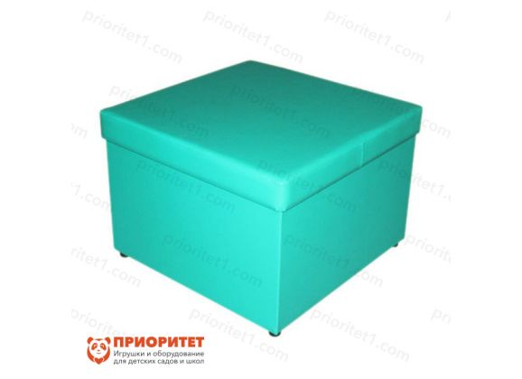 Пуф квадратный с ящиком для игрушек зеленый
