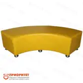 Банкетка полукруглая желтая, сиденье кожзам1