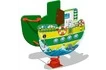 Качалка на пружине Пароходик для детской площадки (зеленая)