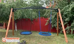 Деревянные качели «Садовые» с двумя качелями гнездо 100 см1