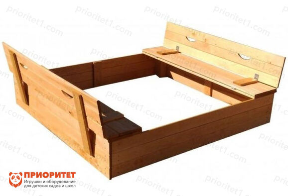 Деревянная песочница Славушка с крышкой-скамейкой