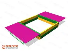 Песочница с откидной крышкой для детской площадки1