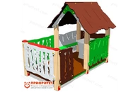 Детский игровой домик «Хижина» с оградой для детской площадки