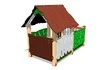 Детский игровой домик Хижина с оградой для детской площадки сзади