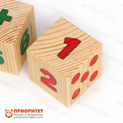 Кубики из натурального дерева «Учим цифры» 4
