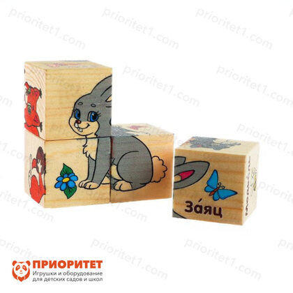 Кубики деревянные «Лесные животные»