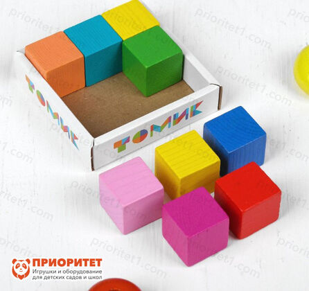 Деревянные кубики «Мини» 2.7 × 2.7 см, цвета МИКС, Томик (9 шт) 1