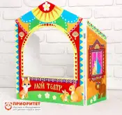 Ширма для кукольного театра. «Зверушки» настольный, оранжевый1