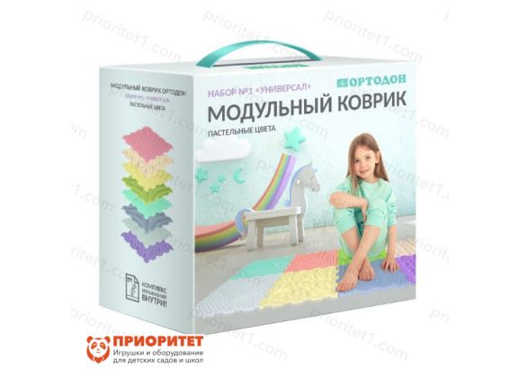 Детские ортопедические модульные коврики Ортодон набор 1 - «УНИВЕРСАЛ», пастельные цвета 1