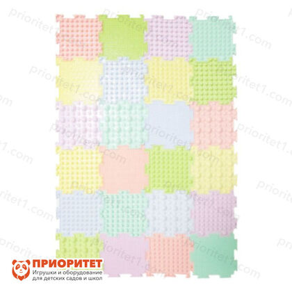 Детские ортопедические модульные коврики Ортодон набор 14 - «Мини» (12,5 см), пастельные цвета 3