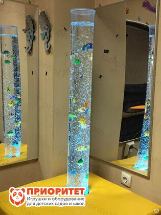 Сенсорный уголок «Зеркальный обман» VIP голубая подсветка с рыбками