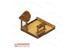 Песочный дворик «Домик» (коричневый) для детской площадки