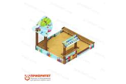 Песочный дворик «Домик» (Коты) для детской площадки
