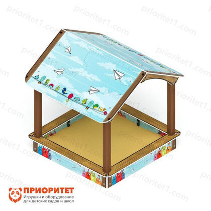 Песочный дворик Домик (коты) для детской площадки 2