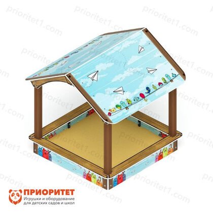 Песочный дворик Домик (коты) для детской площадки