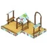 Песочный дворик двойной большой Домик с навесом (Коты) для детской площадки 2