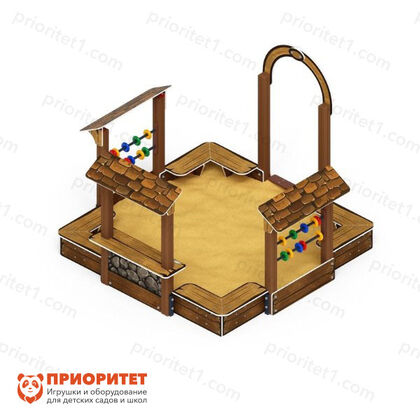 Песочный дворик Теремок (коричневый) для детской площадки 3