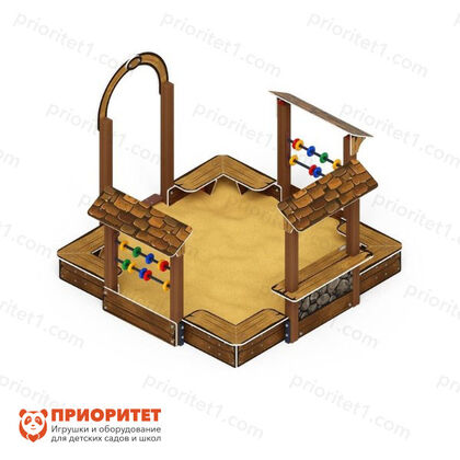 Песочный дворик Теремок (коричневый) для детской площадки 5