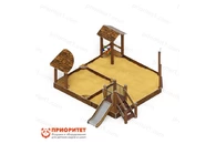 Песочный дворик с горкой (коричневый) для детской площадки