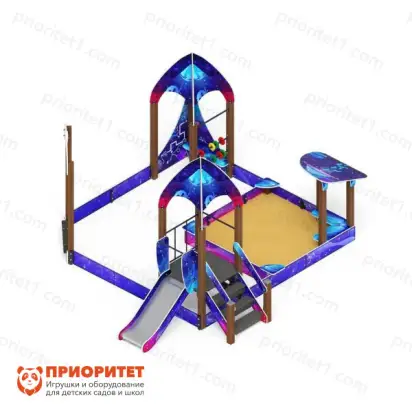 Песочный дворик Космопорт с горкой (Космос) для детской площадки 2