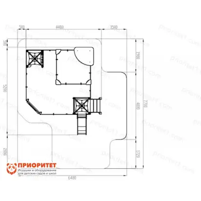 Песочный дворик Космопорт с горкой (Космос) для детской площадки 6