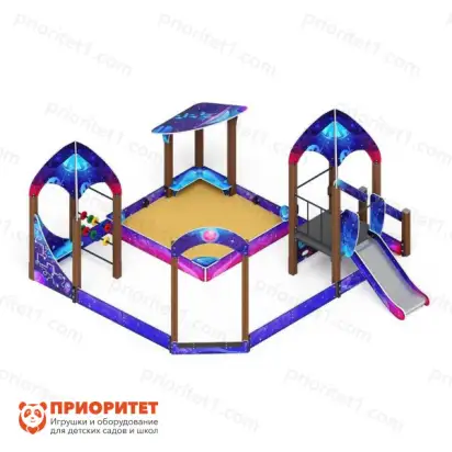 Песочный дворик Космопорт с горкой (Космос) для детской площадки